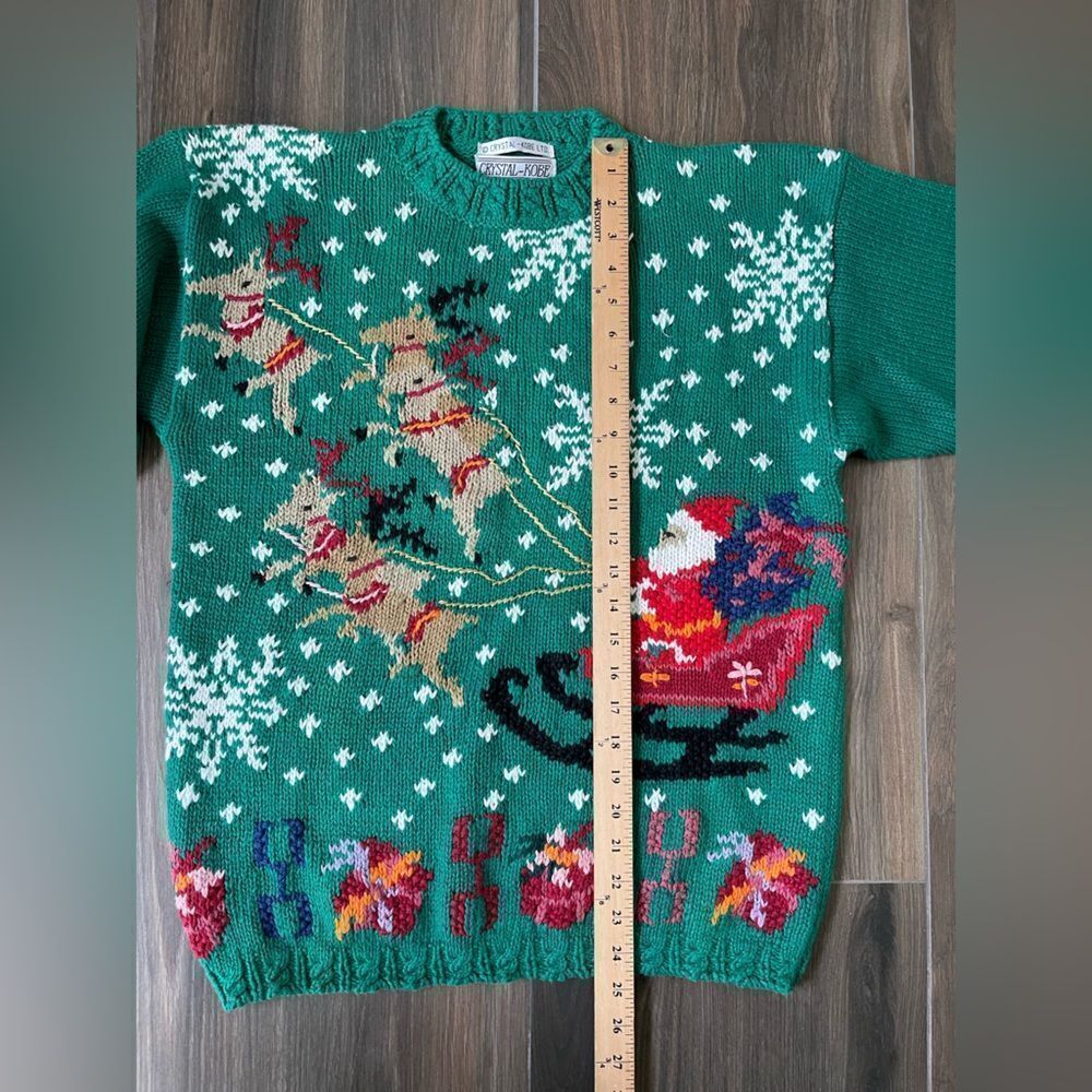 Crystal Kobe LTD Vintage Knit Womens Large cotton blend Christmas Sweater - Picture 4 of 10